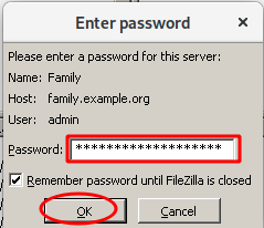 credential screen asking for the password